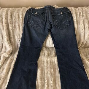 True Religion Mens Dark Blue Flare Jeans